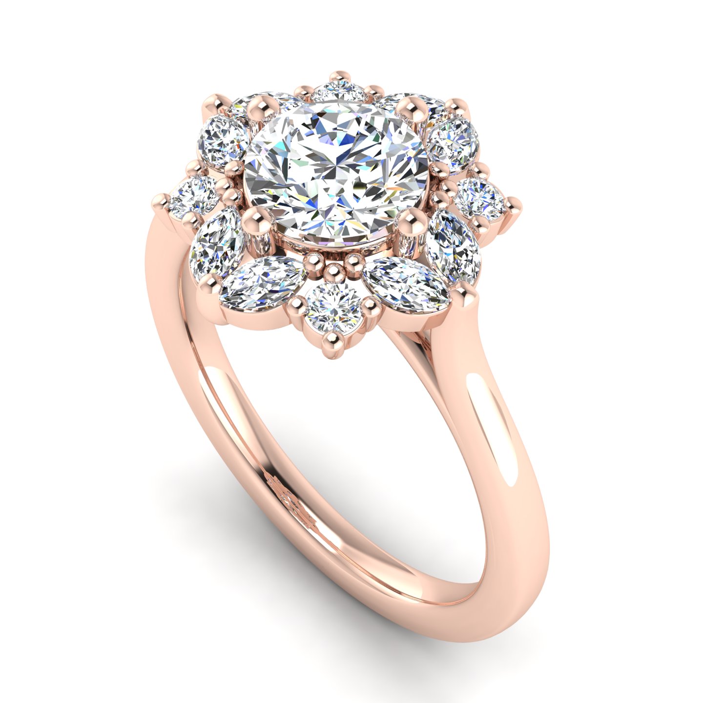 Samantha Marquise Halo Engagement Ring